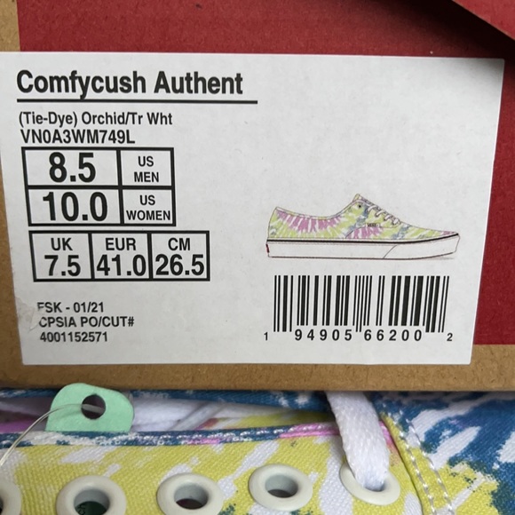 Vans Comfycush Authent Tie-Dye Orchid/True White WMNS - Picture 16 of 16